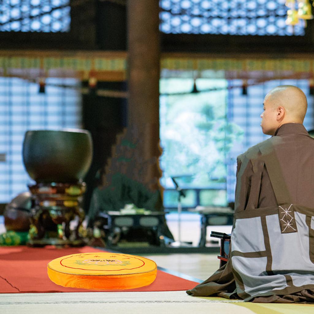 Runde buddhistische Gebetsmatte für Tempelverehrung, Schriftenrezitation, Kniekissen, Meditations-Bodenmatte, Heim-Dekorations-Sitzmatte