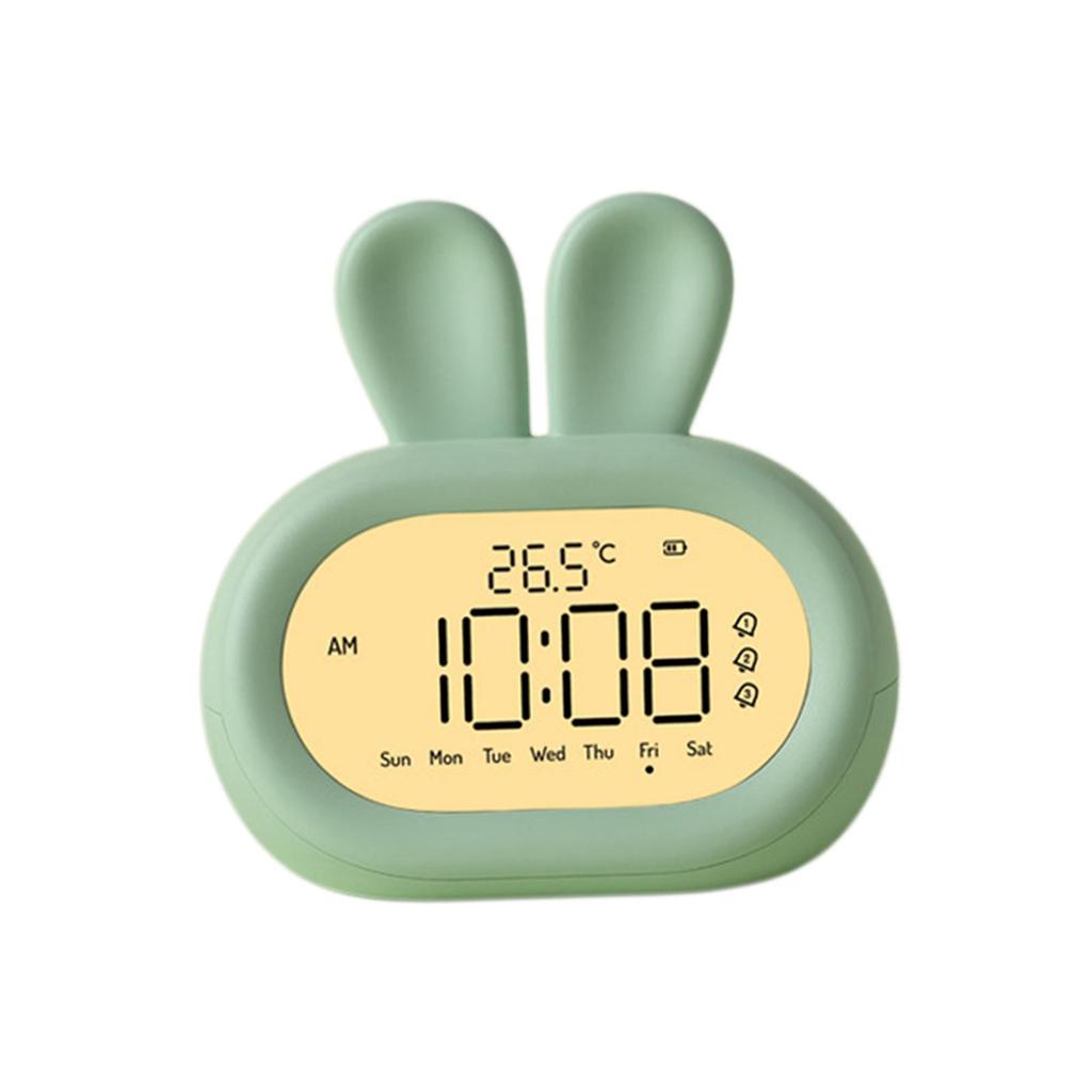 Night Light Large Screen Display Snooze Bunny Bedside Clock Kids Digital Alarm Clock for Children Boys Girls Toddlers