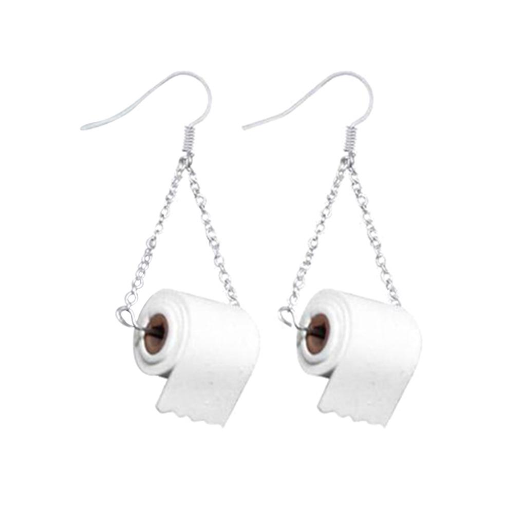 

Toilet Paper Design Earring Hook Alloy Dangling Earring Women Girl s Jewelry Ear Decoration