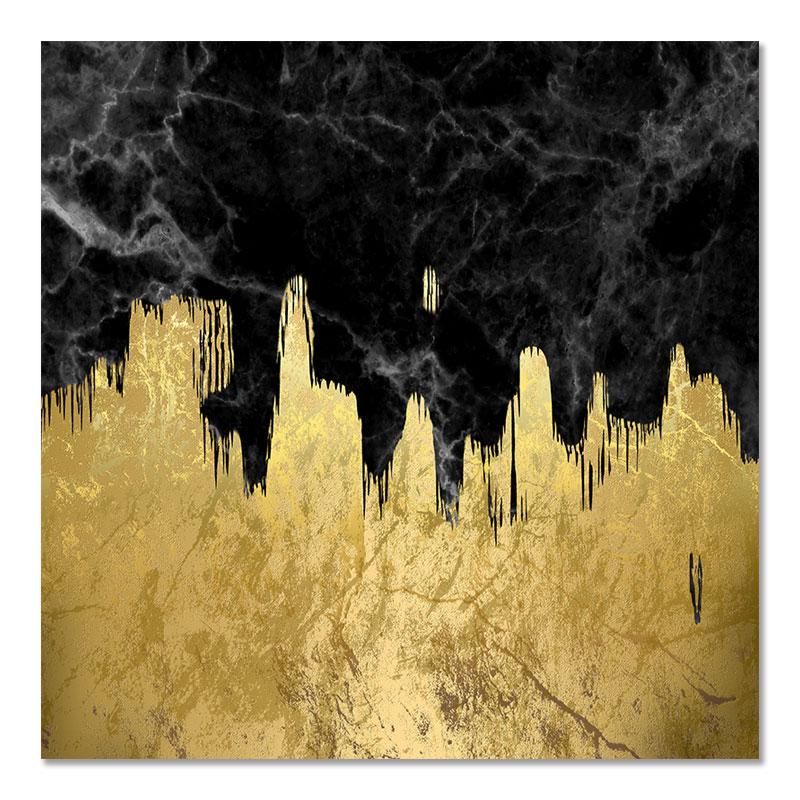 

Golden Abstract Wall Art Square Decorative Painting on The Wall Posters for Living Room Modern Large Picture for Home Decor 30x30cm No Frame