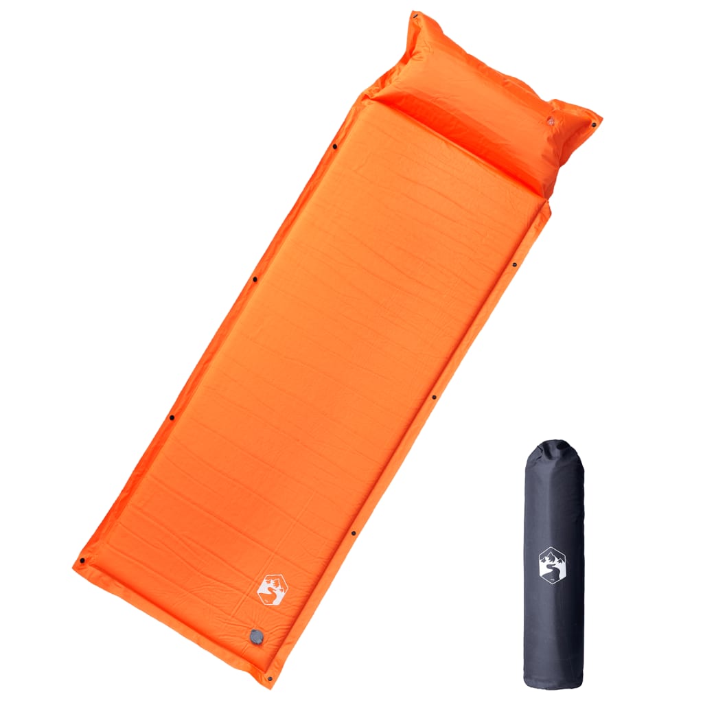 Self Inflating Sleeping Mat with Pillow Orange
