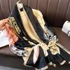 New Retro Large Printed Scarf Fashionable Large Shawl Imitation Silk Sunscreen Scarf for Women Thin Warmth