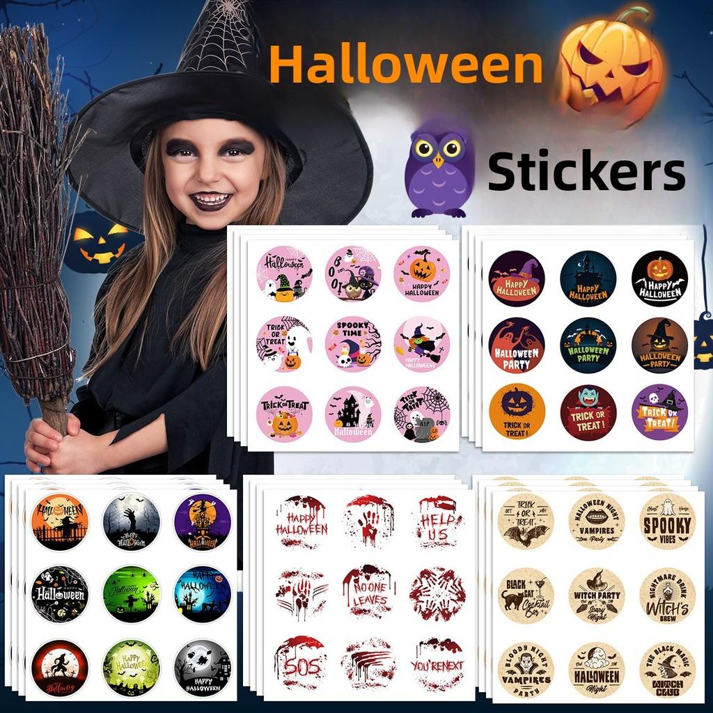 Ghost Halloween Theme Blood Handed Bat Pattern Envelope Label Set Stickers
