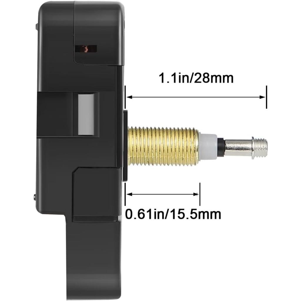 Hochdrehmoment Langwellen-Uhrwerkmechanismus mit 28 mm (1-1/8 Zoll) Schaftlänge und 12 Zoll lange Spatenzeiger