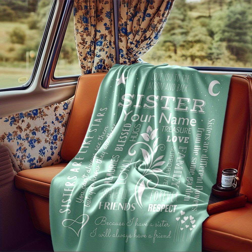 Sister Love Blanket Personalized Name Soft Comfortable Stylish Blanket Car Blanket Perfect For Travel Camping Outdoor Home Suitable For All Seasons