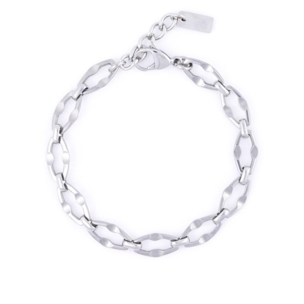 [Jbans Classic] Surgical Steel Hexagon Chain Adjustable Length Bracelet (C2201-Ac919_Sv)