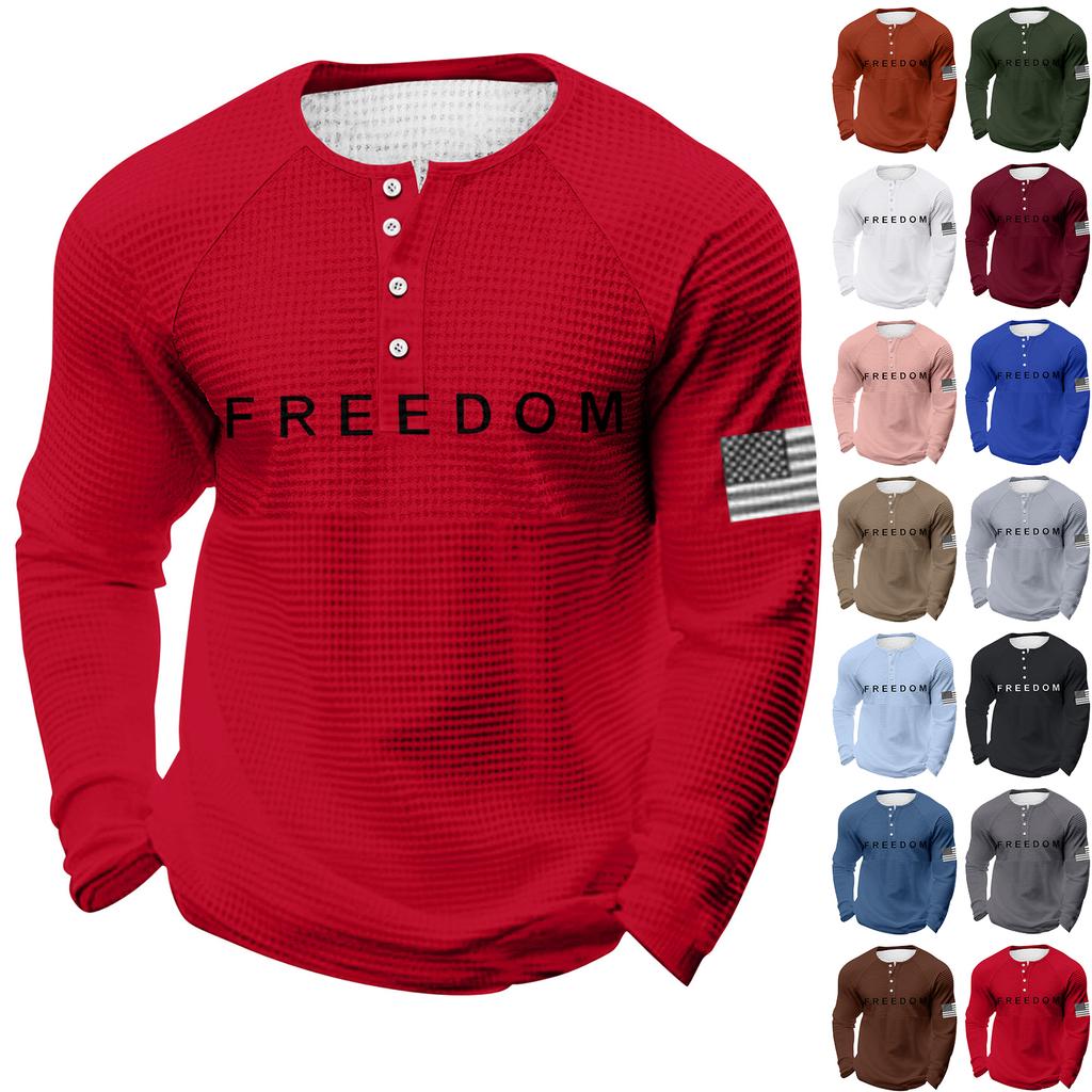 Men's Loose Casual Button Down Collar Long Sleeve Top