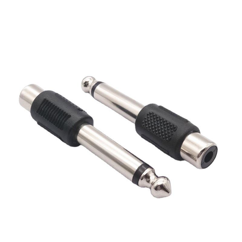 6.35mm Male To RCA Female Audio Adapter Plug for Mono Mixer
