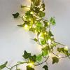 Flower Green Leaf String Lights Artificial Vine Fairy Lights Battery Powered Garland Light For Weeding Home Decor