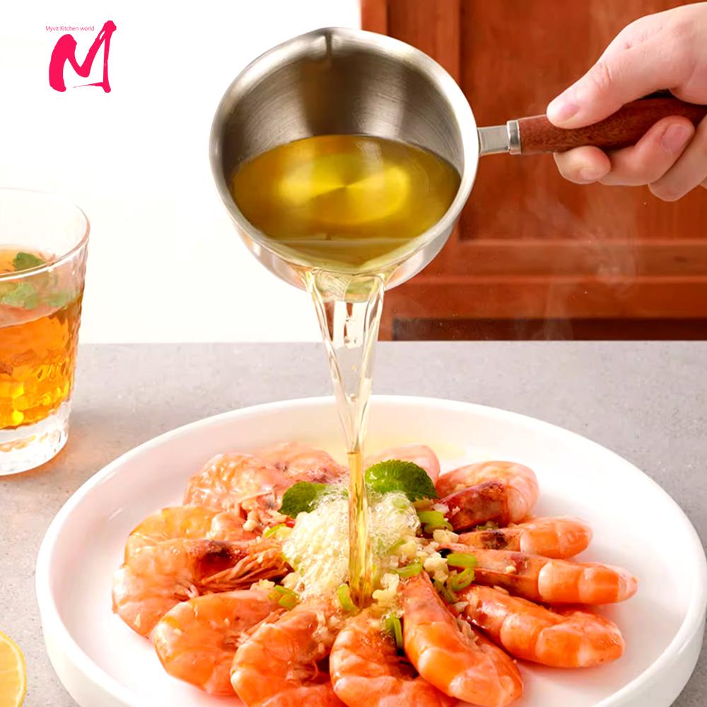Stainless Steel Hot Oil Pot Milk Pan Stainless Steel Sauce Small Saucepan Cooking Boiling Butter Warmer Melting Kitchen Pan