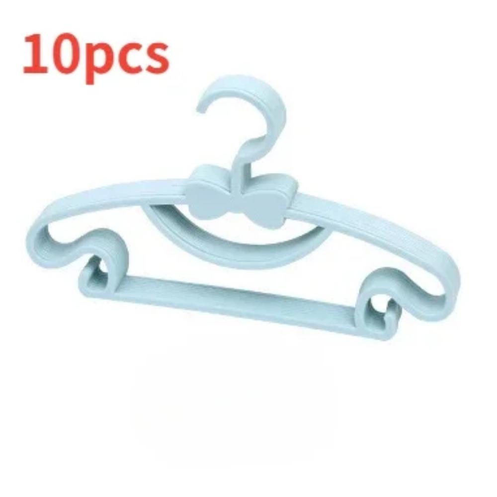 10PCS Baby Plastic Hanger with No Trace for Children To Air Clothes Portable Plastic Windproof Hanger for Baby Clothing Organizer