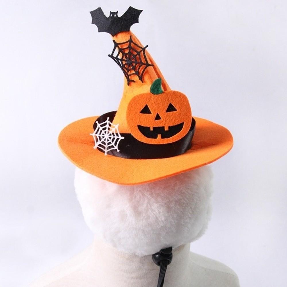 Adjustable Halloween Cat Hat Hairball Dog Wizard Hat Pumpkin Bell Pet Hat Cat And Dog Supplies