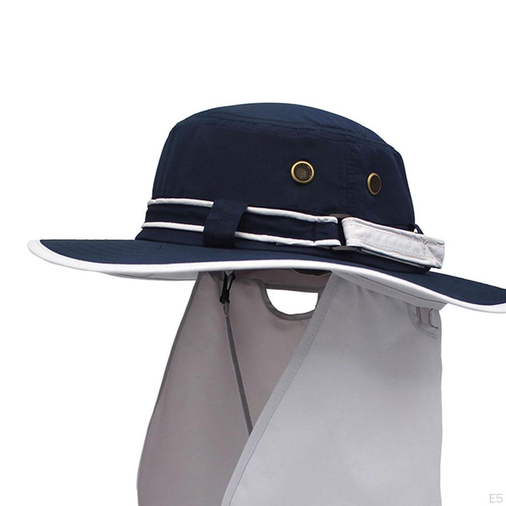 Bucket Hat Wide Brim + Neck Drying Adjustable Breathable for Sport Fishing Travel