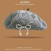 Summer Painter Hat Knitted Lady Pumpkin Hats Korean Hollow Beret Hat