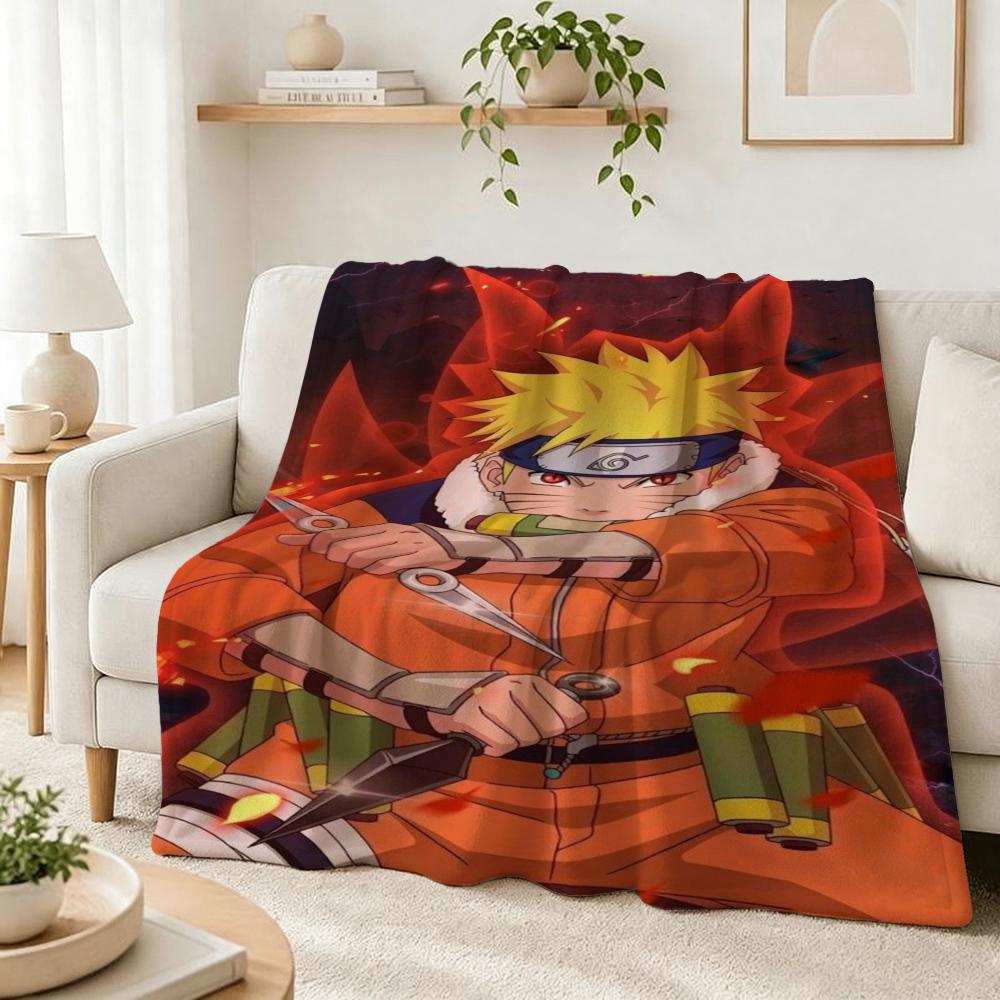 Naruto'S Ninja Way Anime Cartoon Flannel Blanket Skinfriendly Warm Fleece Blanket For Living Room Air Conditioner Room Home Party Decor Christmas Gift