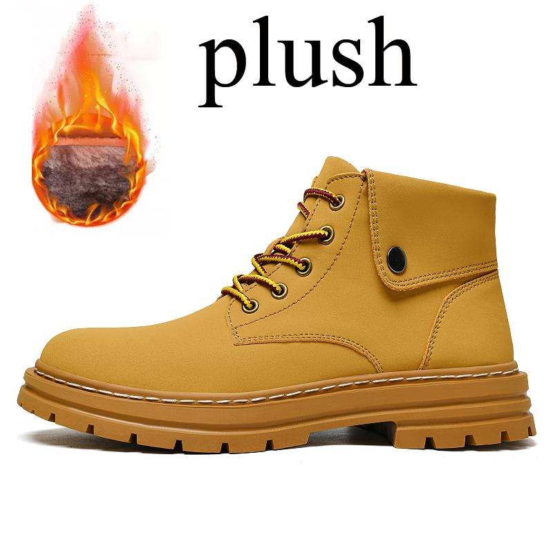 Große Größen 49 50 Britischer Stil Gelbe Stiefel Für Männer Winter Ohne Plüsch/Mit Plüsch Optionen