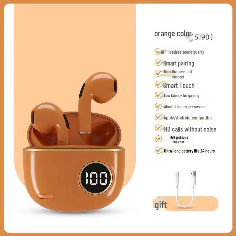 2025 S190 Ekte Trådløse Bluetooth-ørepropper - Høy Kvalitetslyd, Lav Latens, Komfortable for Langvarig Bruk