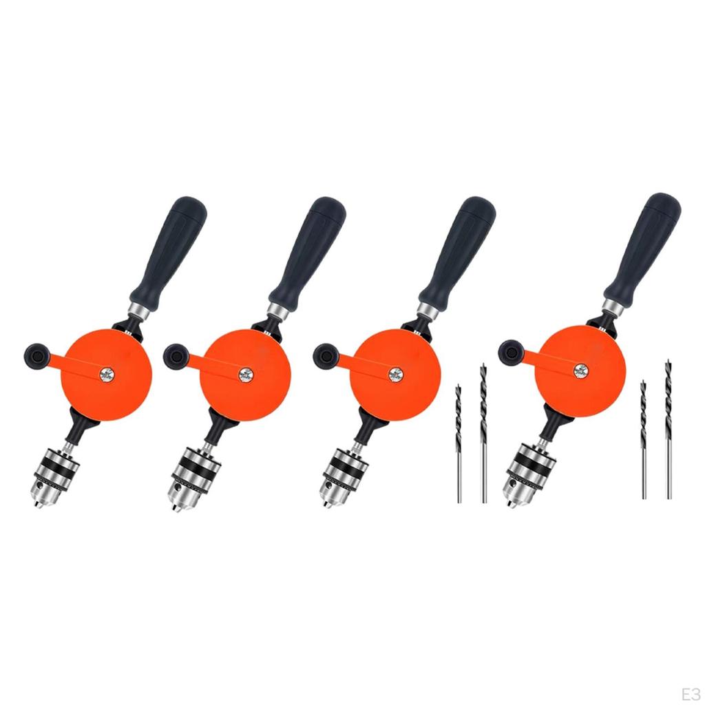 Crank Drill Double Gear System Comfortable Anti Skid Handle Handheld Portable for PVC Metal