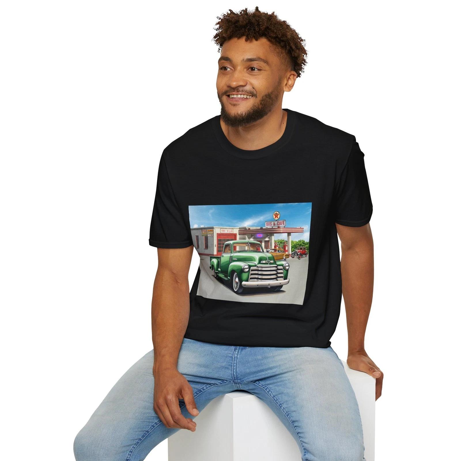 Vintage GMC Pickup Truck T-Shirt, Old Trucks Vintage Cars Art Painting S