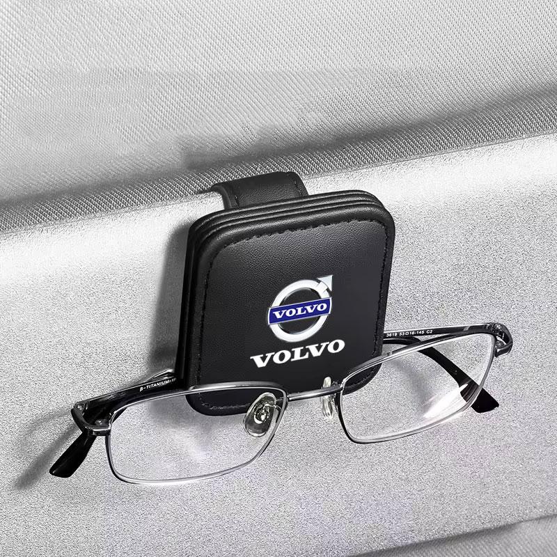 Sonnenbrillenhalter Auto Sonnenblenden Magnetischer Leder Sonnenbrillenclip Ticketclip Für Volvo S60 S90 XC40 XC60 V90 S40 S80L Zubehör