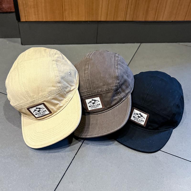 American Retro Baseball Cap for Women Men Solid Color Hip Hop Flat-brimmed Sun Hat Adjustable Couple Snapback Hats