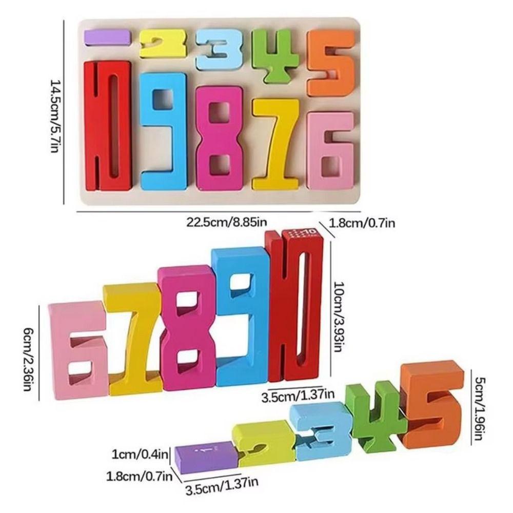 Educational 3D Digital Puzzle Wooden Stacking Blocks Digital Building Blocks  Kids Gift