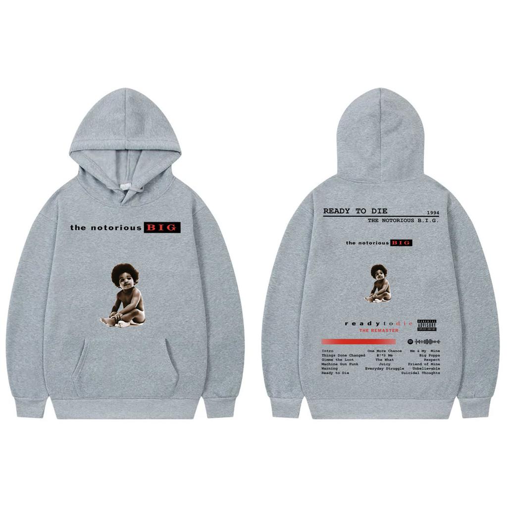 Rapper The Notorious Big Mikina Ready To Die Album Merch Mikiny Pánské Dámské Oblečení Móda Hip Hop Mikiny Streetwear