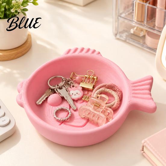 Desktop Decor for Office 3D Printed Fish Shaped Storage Bowl Creative Organizer Jewelry Keys Housewarming Gift and Small Items Cute Decorative