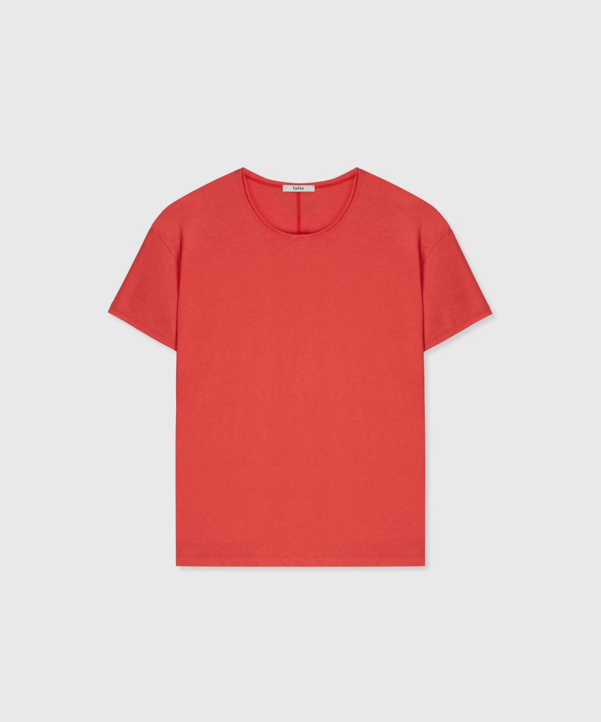 TAILLE Clair Cut Cotton Modal T-Shirt Flare Red