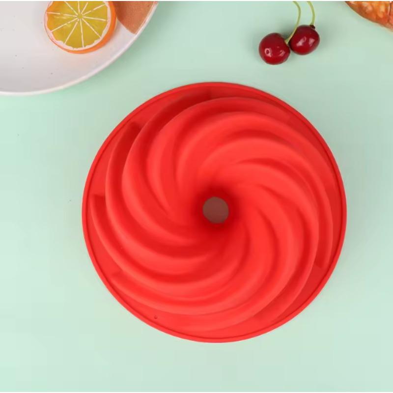 1pc High Quality Silicone Cyclone Cake Mold High Temperature Resistant Household Oven Baking Pan Steamed Cake Mold Baking Tools