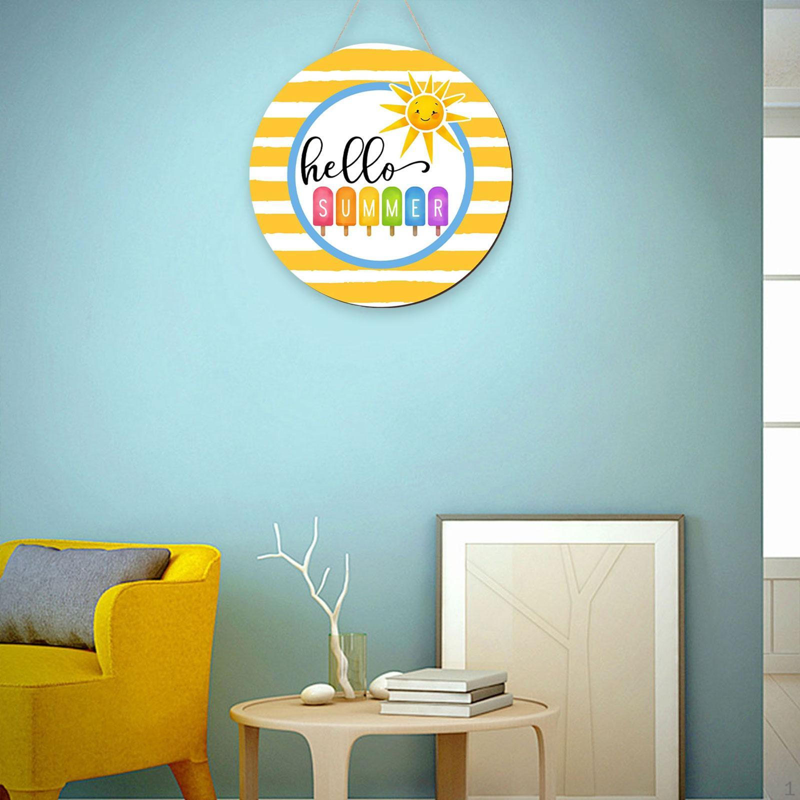 

Summer Wooden Sign Front Door Welcome Ornament