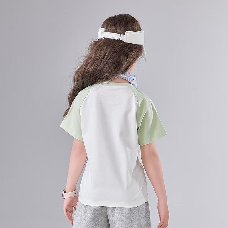 Girls Raglan Sleeve Color-Block Print T-shirt 130