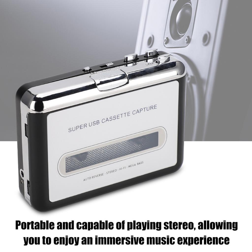 USB Tape To MP3 Capture Converter Stereo Audio Music Player Cassette Player