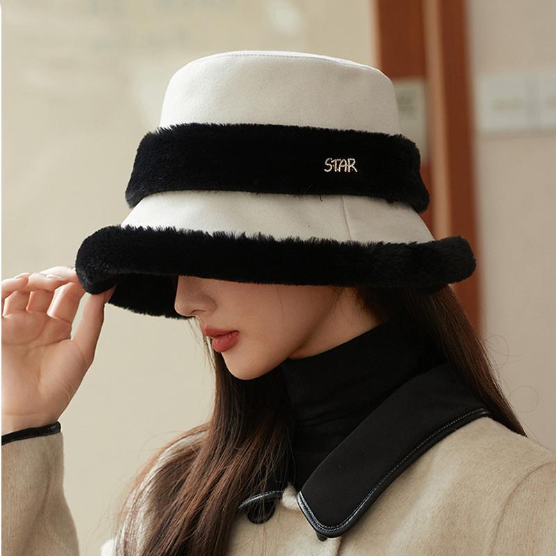 

Утолщенная плюшевая полосатая шапка рыбака, детская защитная шапка для ушей, теплая шапка, темпераментная универсальная шапка для бассейна 56-58 см