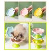 Erhöhte Katzennäpfe aus Keramik, Blumendesign, erhöhter Katzenfutter- und Wassernapf, kleiner Katzenfutternapf für Katzen und kleine Hunde