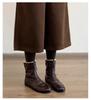 British Style Retro Square Toe Short Boots for Women 2026 New Style with Plush Warm Front Zipper Fashionable Boots