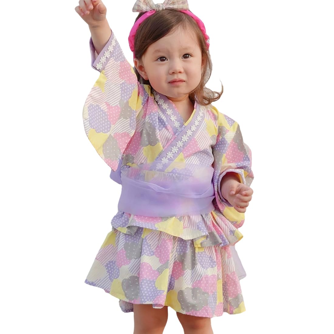 

Yukata Set Size Perfect for Summer Baby Set with Obi Japanese Yukata Fireworks HF16 [SLINX] Girls (Purple, 100) - Festivals, Children s Outfits, фиолетовый