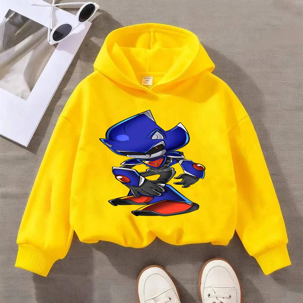 Boys Girls Sonic The Hedgehog Kids Sweatshirt Print Long Sleeve Casual Pullover Children's Cartoon Top