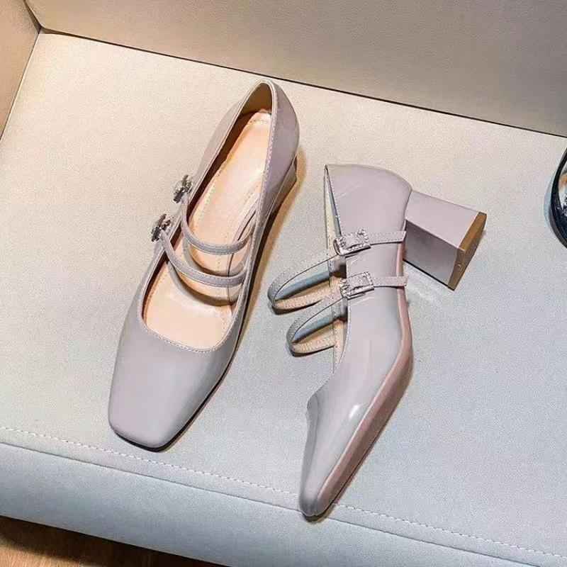 Women's Fashion Thick Heel Shoes Spring New Square Head Shallow Mouth Anti-slip Wear-resistant Mary Jane Women's Shoe