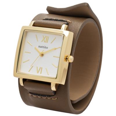 Watch Analog Leather Strap Bangle Krunt Taupe Brown Dark Gray [Fieldwork] Women's ST294-2