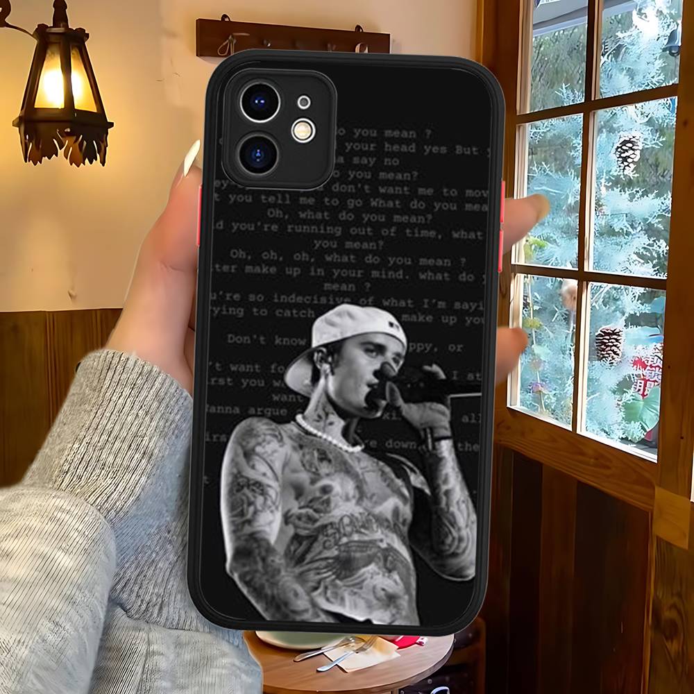 Singer Justin B-Bieber Phone Case For IPhone 13 12 X XS MAX Pro Max 16 15 11 14 Pro Max Shockproof Matte Cover