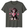 Fluffy Dog Hearts Valentines Day Animals Dogs Unisex Unisex Graphic Tee