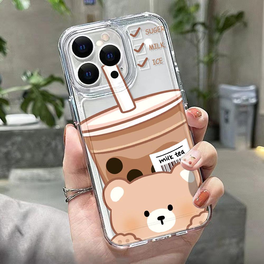 Silicon Bear Case For Samsung A05 A54 5G A55 A35 A34 A53 A52 A24 A23 A22 A15 A14 A13 S24 Ultra S23 Plus S21 S20 FE Fundas Covers