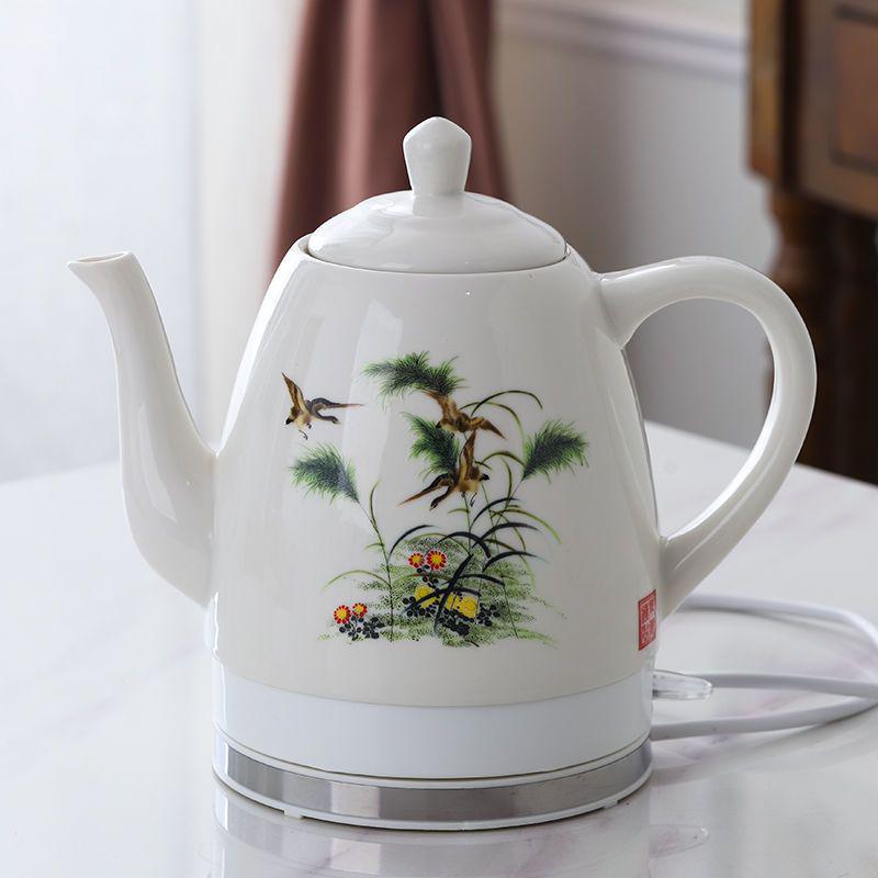 Blue & White Porcelain Electric Kettle: Large Capacity, Automatic Power-Off, Perfect for Home Tea Boiling.