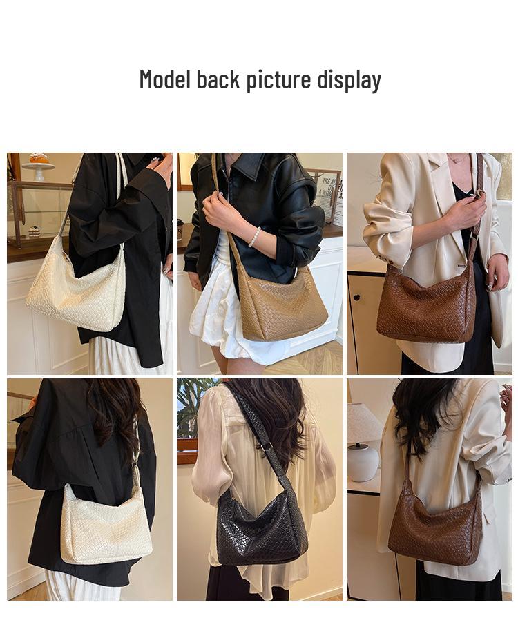 Korean Style Women's Woven Shoulder & Crossbody Bag with Adjustable Strap