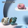 Přenosný klipový ventilátor, Nositelný osobní ventilátor, Mini tichý bezlopatkový ventilátor, Malý pásový ventilátor s 5 nastavitelnými rychlostmi, Dobíjecí chladicí ventilátor s otočným pohybem o 360° pro