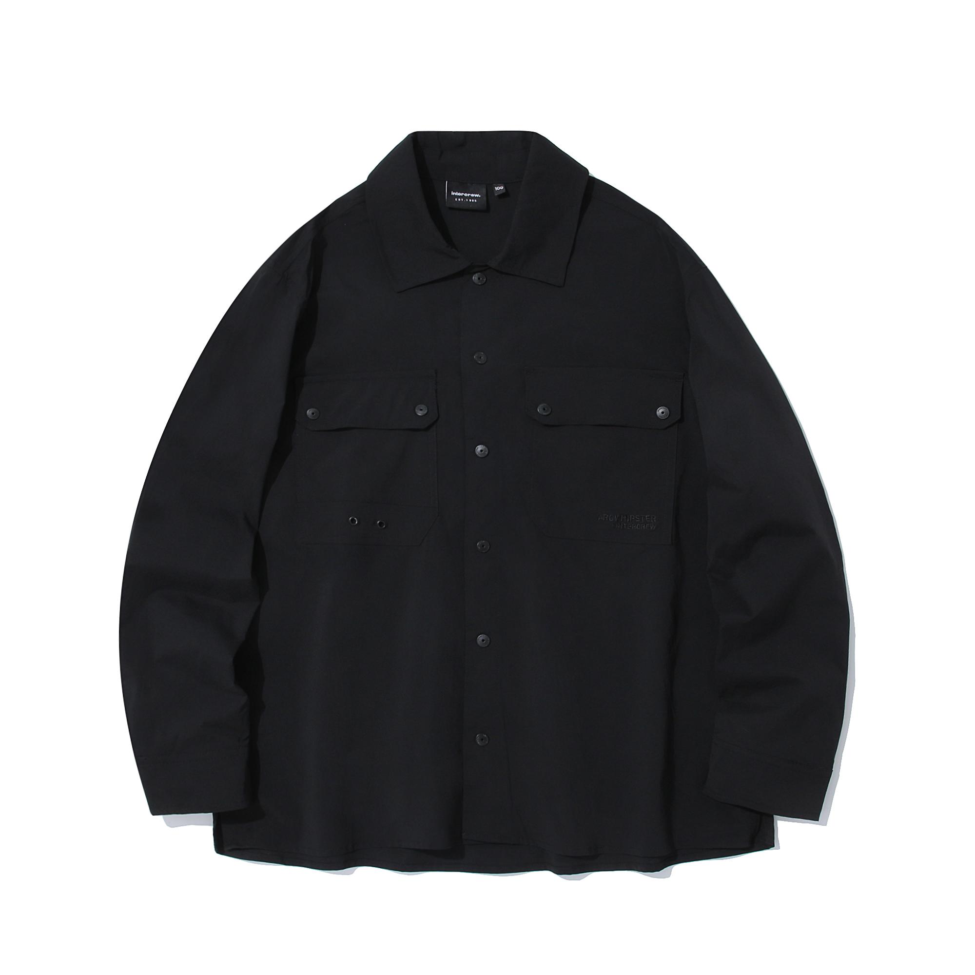 Intercrew Loose Fit Pocket Detail Shirt Black Itz1Ys03Abk Black/L(100)