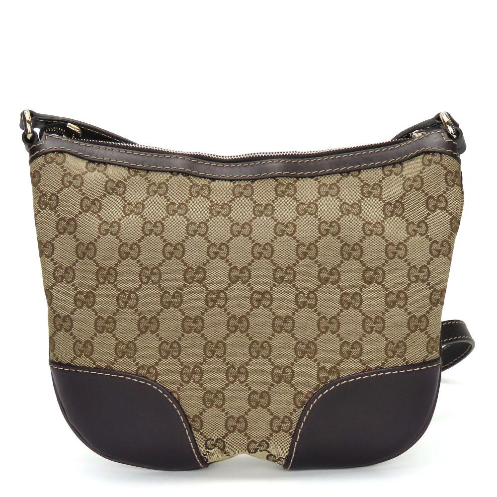 Used GUCCI Shoulder Bag 257072 Lovely Heart GG Canvas/leather Beige Dark Brown Diagonally Hung