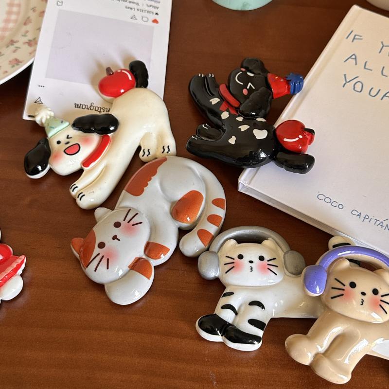 Creative Fridge Sticker Cartoon Resin Cat Refrigerator Magnets Personalized Mini Magnetic Stickers Po Wall