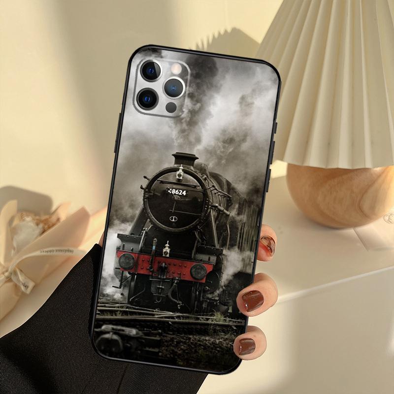 Classic Steam Train Railway Case For iPhone 11 12 13 14 15 16 Pro Max Cover For iPhone 13 12 Mini XR X XS Max Plus